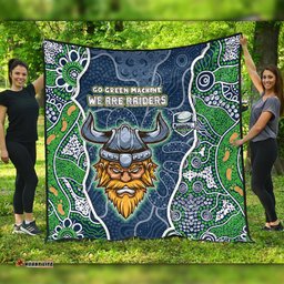 Canberra Raiders Grand Final Custom Quilt - Custom Raiders Contemporary Style Of Aboriginal Painting Quilt