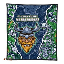 Canberra Raiders Grand Final Custom Quilt - Custom Raiders Contemporary Style Of Aboriginal Painting Quilt