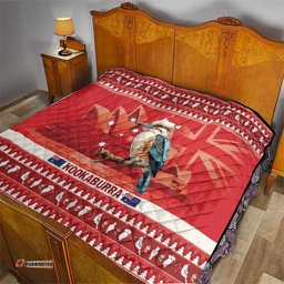 aussie kookaburra quilt merry christmas red style