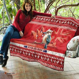 aussie kookaburra quilt merry christmas red style