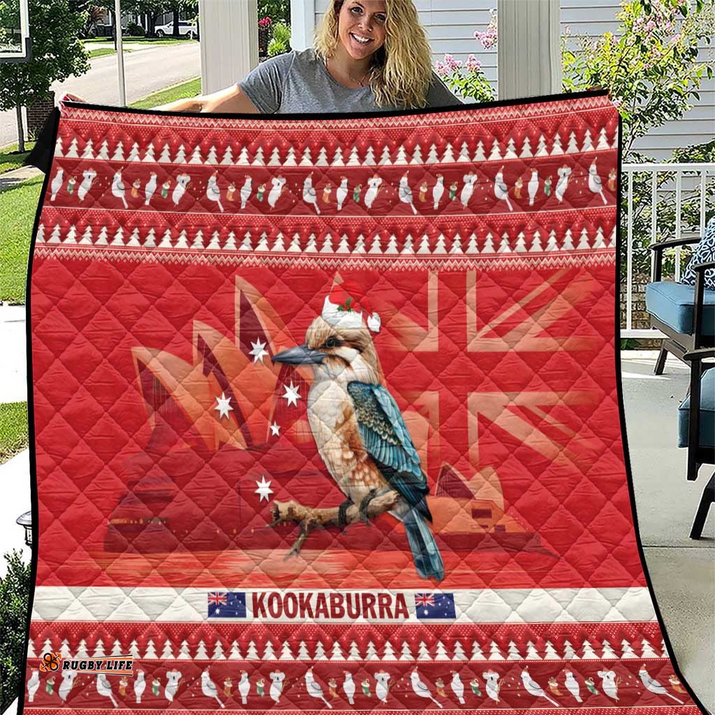 aussie kookaburra quilt merry christmas red style