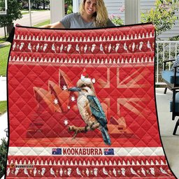 aussie kookaburra quilt merry christmas red style