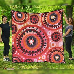 Australia Dot Painting Inspired Aboriginal Quilt - Circle In The Aboriginal Dot Art Style Quilt