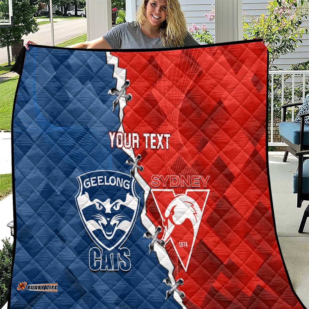 custom swans and cats football quilt 2024 together dynamic version
