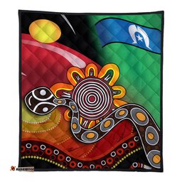 Australia Aboriginal Quilt - The Rainbow Serpent Dreamtime Give Shape To The Earth Quilt