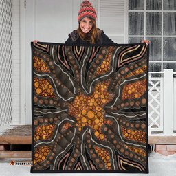 Australia Aboriginal Inspired Quilt - Aboriginal Style Of Background Quilt