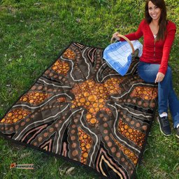 Australia Aboriginal Inspired Quilt - Aboriginal Style Of Background Quilt
