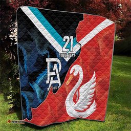 swans port adelaide football custom quilt cracked metal style