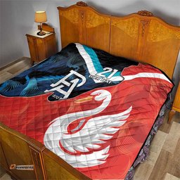 swans port adelaide football custom quilt cracked metal style