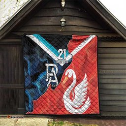 swans port adelaide football custom quilt cracked metal style