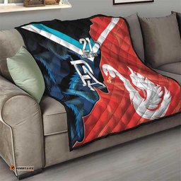 swans port adelaide football custom quilt cracked metal style