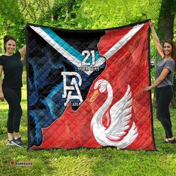 swans port adelaide football custom quilt cracked metal style
