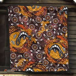 Australia Aboriginal Inspired Quilt - Kangaroo Aboiginal Inspired Dot Painting Style