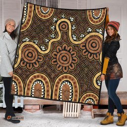 Australia Aboriginal Quilt - Aboriginal Style Of Dot Art  Quilt