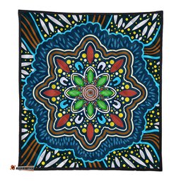 Australia Premium Quilt Aboriginal Big Flowers In Dot Painting Inspired