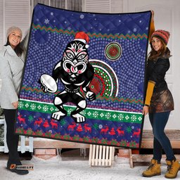 New Zealand Warriors Premium Quilt - Australia Ugly Xmas With Aboriginal Patterns For Die Hard Fans