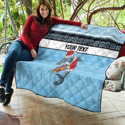 nrl cronulla sutherland christmas personalised quilt with sharkies santa