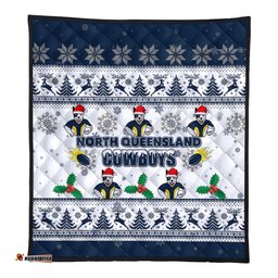 North Queensland Cowboys Christmas Quilt - North Queensland Cowboys Special Ugly Christmas Quilt