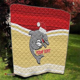 nrl dolphins mascot christmas personalised quilt god style