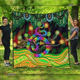 Australia Aboriginal Quilt - Australia Rainbow Snake And Tree Aboriginal Style Quilt
