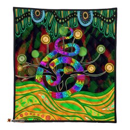 Australia Aboriginal Quilt - Australia Rainbow Snake And Tree Aboriginal Style Quilt