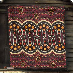 Australia Aboriginal Inspired Quilt - Aboriginal Indigenous Dot Art Pattern Quilt