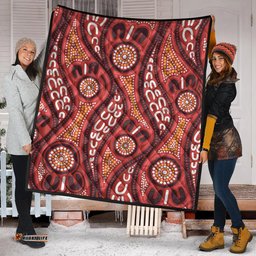 Australia Aboriginal Inspired Quilt - Indigenous Art Aboriginal Inspired Dot Painting Style 4