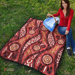 Australia Aboriginal Inspired Quilt - Indigenous Art Aboriginal Inspired Dot Painting Style 4