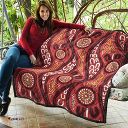 Australia Aboriginal Inspired Quilt - Indigenous Art Aboriginal Inspired Dot Painting Style 4