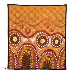Australia Aboriginal Quilt - Brown Aboriginal Dot Quilt