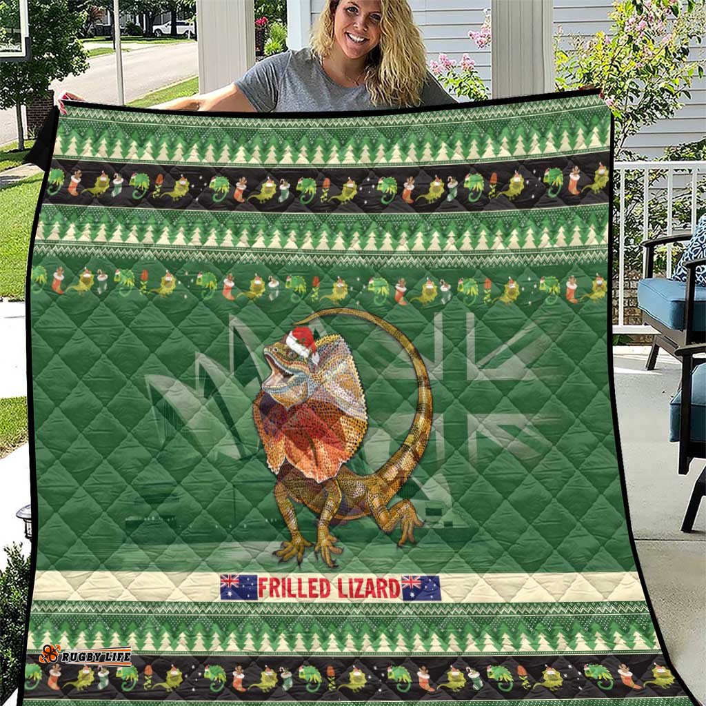 aussie frilled lizard quilt merry christmas