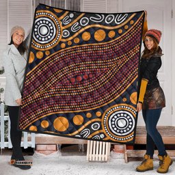Australia Aboriginal Inspired Quilt - Indigenous Art Aboriginal Inspired Dot Painting Style 3