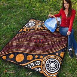 Australia Aboriginal Inspired Quilt - Indigenous Art Aboriginal Inspired Dot Painting Style 3