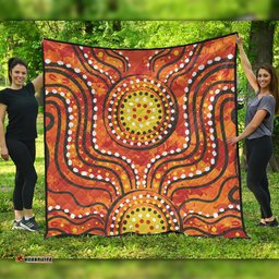 Australia Aboriginal Quilt - Dot Art In Aboriginal Style Quilt