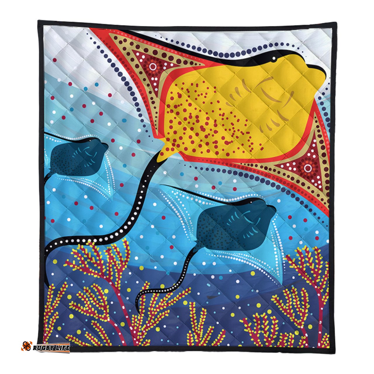 Australia Aboriginal Quilt - Stingray Aboriginal Art Quilt
