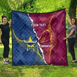 custom cowboys and broncos rugby quilt dynamic style