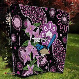 personalised australia boronia and malurus cyaneus quilt aboriginal art