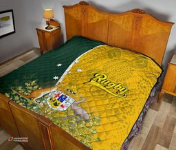 premium quilt australia coat of arm in rugby style