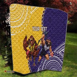 custom dockers and hawks football quilt aboriginal mix polynesian pattern