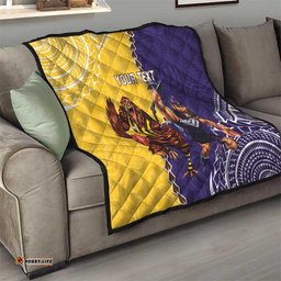 custom dockers and hawks football quilt aboriginal mix polynesian pattern
