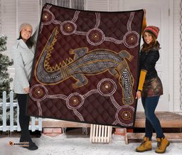 aboriginal premium quilt indigenous crocodile brown color