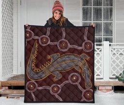 aboriginal premium quilt indigenous crocodile brown color
