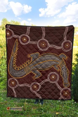 aboriginal premium quilt indigenous crocodile brown color