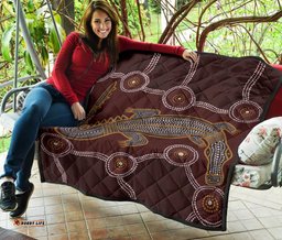 aboriginal premium quilt indigenous crocodile brown color