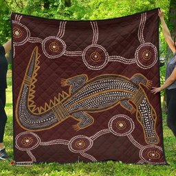 aboriginal premium quilt indigenous crocodile brown color