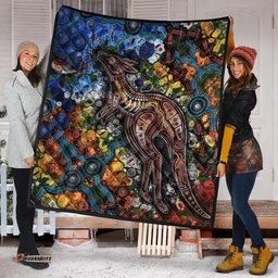 kangaroos indigenous premium quilt australia