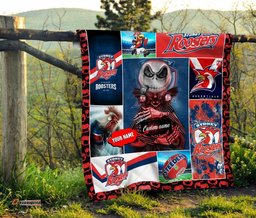 sydney roosters quilt blanket nrl quilt blanket personalized jack skellington