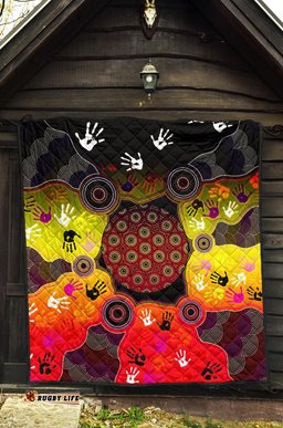 aboriginal premium quilt indigenous circle dot painting hand art