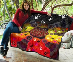 aboriginal premium quilt indigenous circle dot painting hand art