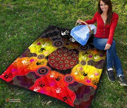 aboriginal premium quilt indigenous circle dot painting hand art